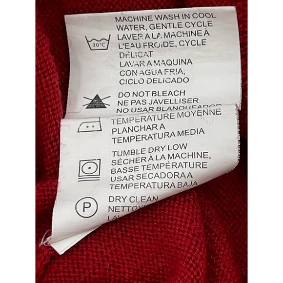 Point Zero Merino‎ Wool Blend Men’s Sweater, V-neck, Red, Sz. M. Soft Preppy - Picture 6 of 10